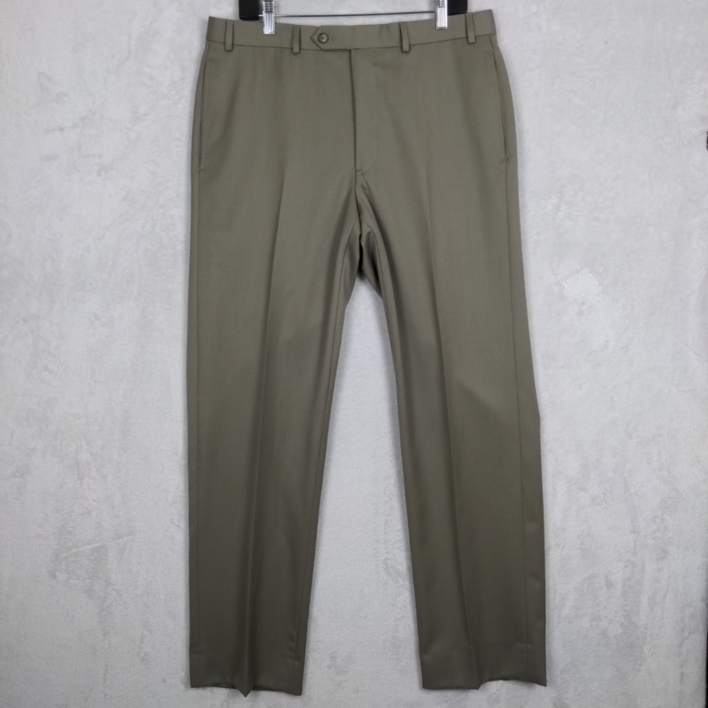 Brooks Brothers Madison Fit Dress Pants Men 35x32 Brown  Wool Classic Career